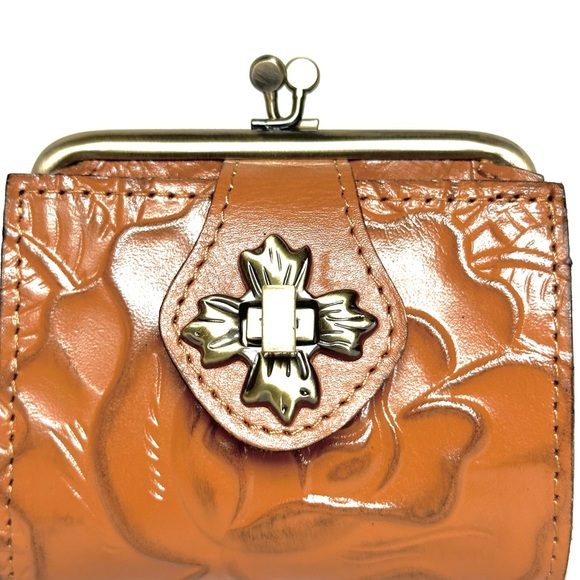 Patricia Nash Casella Embossed Leather Wallet In Cognac Brown - Picture 13 of 16